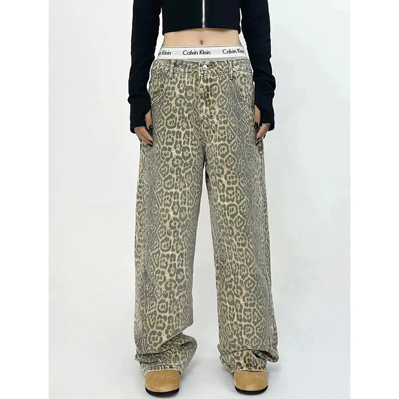 Jagr® | Trendy en Stijlvolle Luipaard-print Jeans
